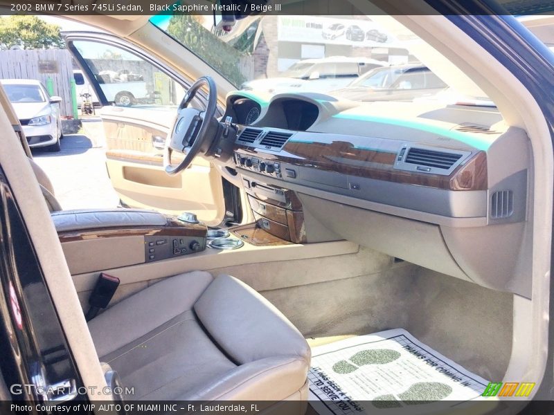 Black Sapphire Metallic / Beige III 2002 BMW 7 Series 745Li Sedan