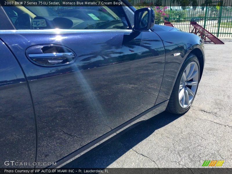 Monaco Blue Metallic / Cream Beige 2007 BMW 7 Series 750Li Sedan