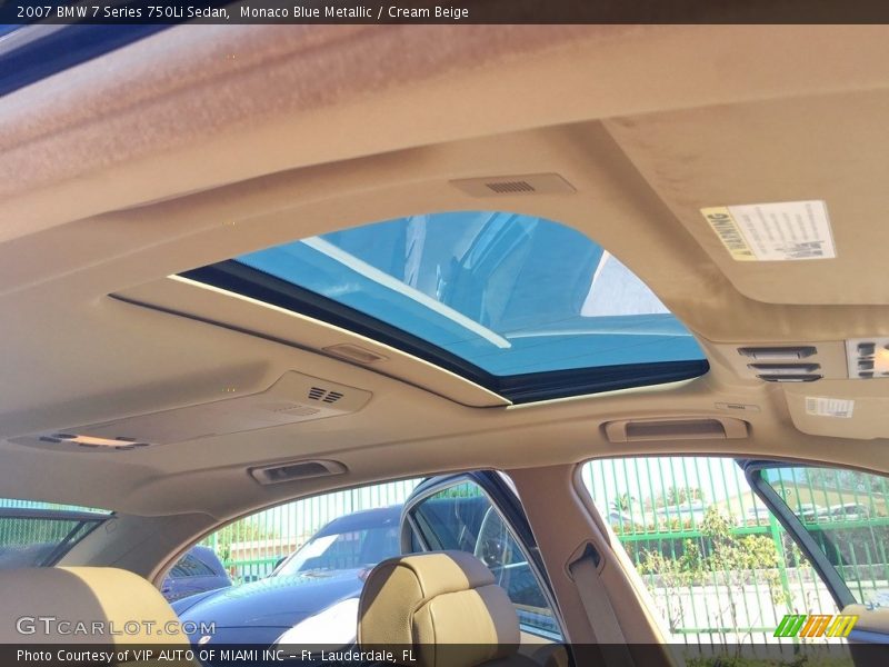Monaco Blue Metallic / Cream Beige 2007 BMW 7 Series 750Li Sedan