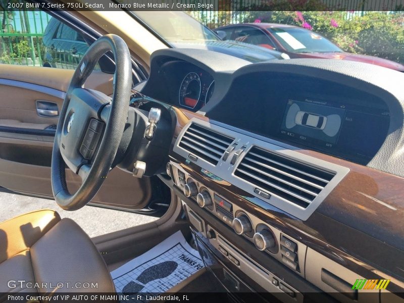Monaco Blue Metallic / Cream Beige 2007 BMW 7 Series 750Li Sedan