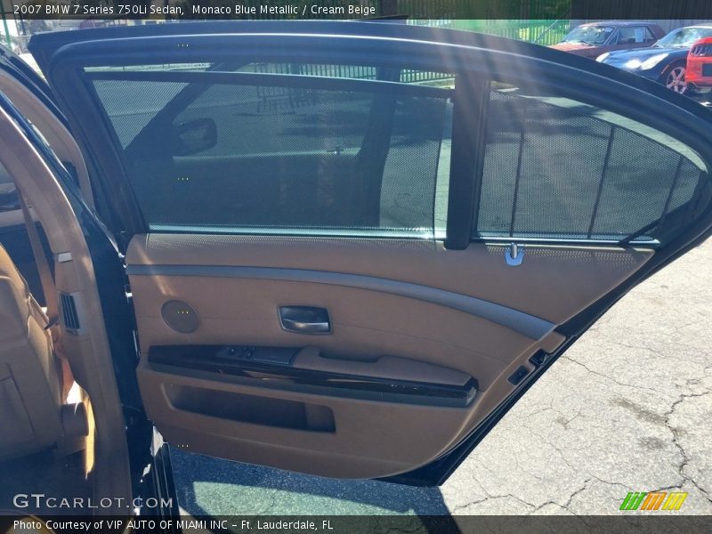 Monaco Blue Metallic / Cream Beige 2007 BMW 7 Series 750Li Sedan
