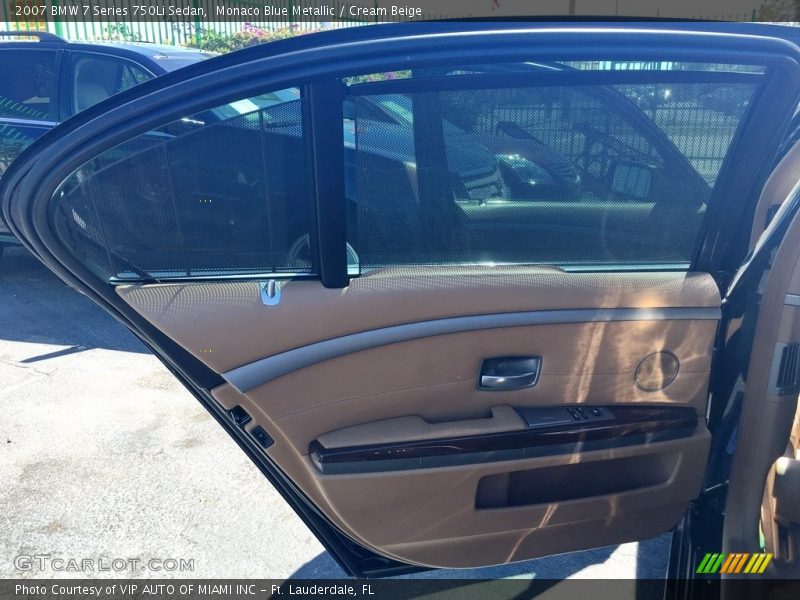 Monaco Blue Metallic / Cream Beige 2007 BMW 7 Series 750Li Sedan
