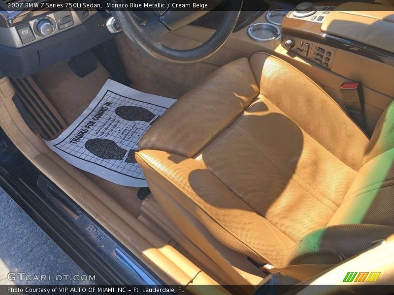 Monaco Blue Metallic / Cream Beige 2007 BMW 7 Series 750Li Sedan