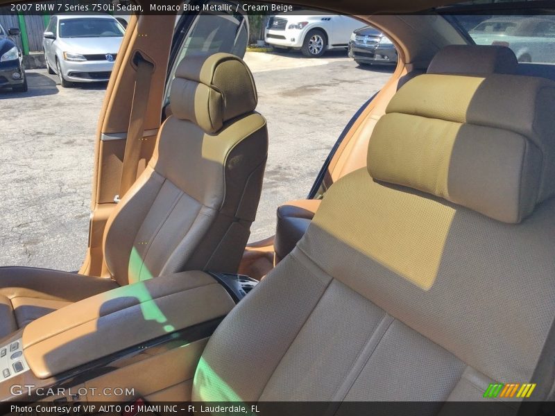 Monaco Blue Metallic / Cream Beige 2007 BMW 7 Series 750Li Sedan