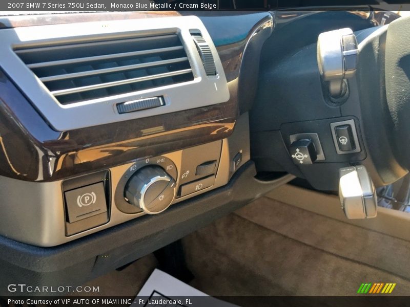 Monaco Blue Metallic / Cream Beige 2007 BMW 7 Series 750Li Sedan