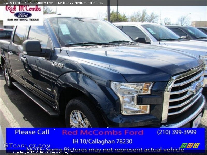 Blue Jeans / Medium Earth Gray 2016 Ford F150 XLT SuperCrew