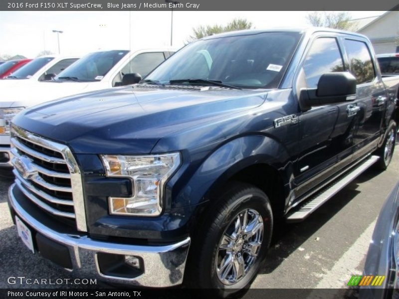 Blue Jeans / Medium Earth Gray 2016 Ford F150 XLT SuperCrew