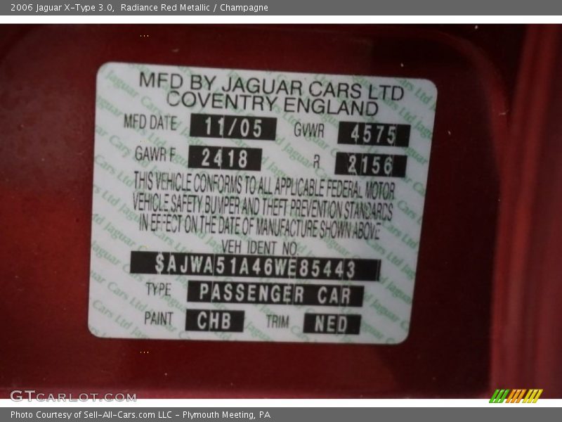 Radiance Red Metallic / Champagne 2006 Jaguar X-Type 3.0