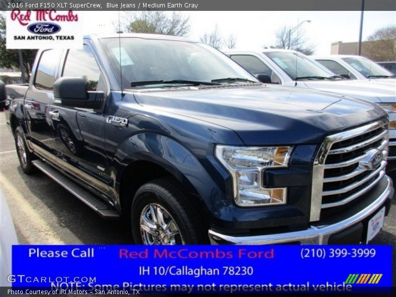 Blue Jeans / Medium Earth Gray 2016 Ford F150 XLT SuperCrew
