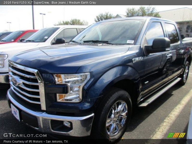 Blue Jeans / Medium Earth Gray 2016 Ford F150 XLT SuperCrew