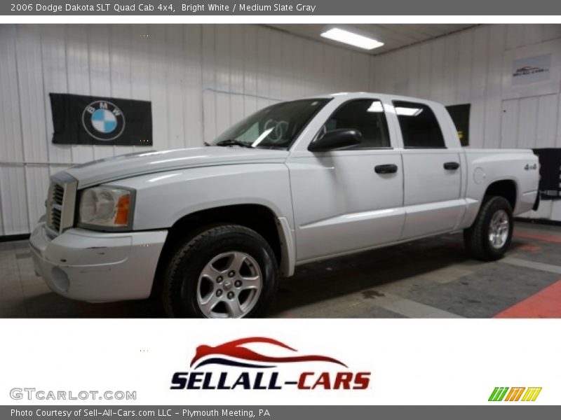 Bright White / Medium Slate Gray 2006 Dodge Dakota SLT Quad Cab 4x4