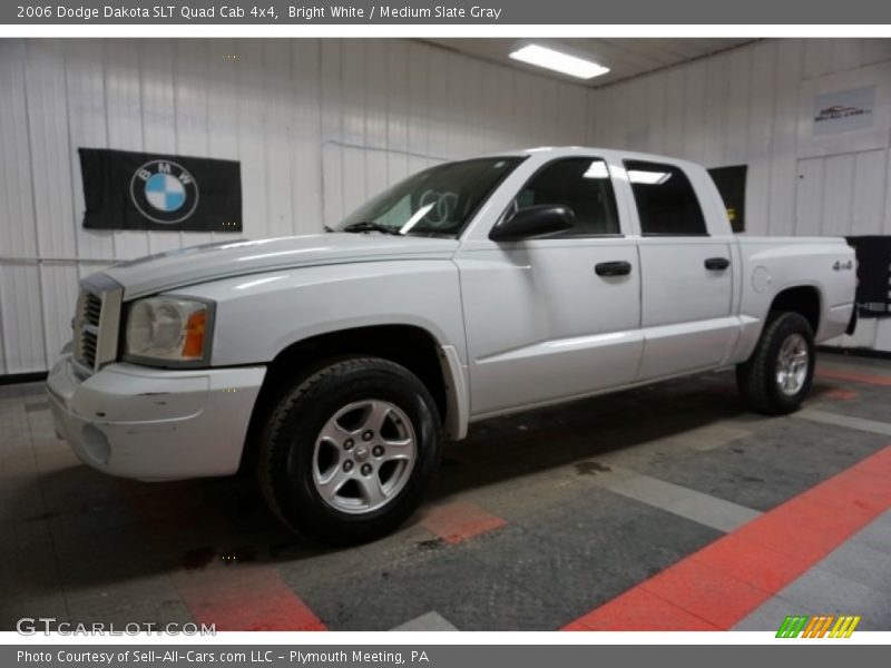 Bright White / Medium Slate Gray 2006 Dodge Dakota SLT Quad Cab 4x4