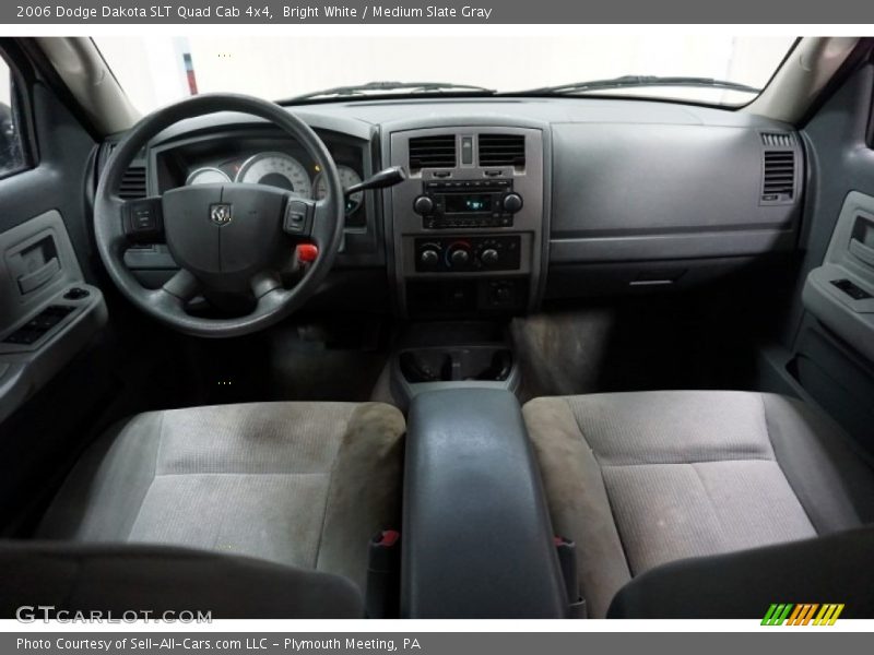 Bright White / Medium Slate Gray 2006 Dodge Dakota SLT Quad Cab 4x4