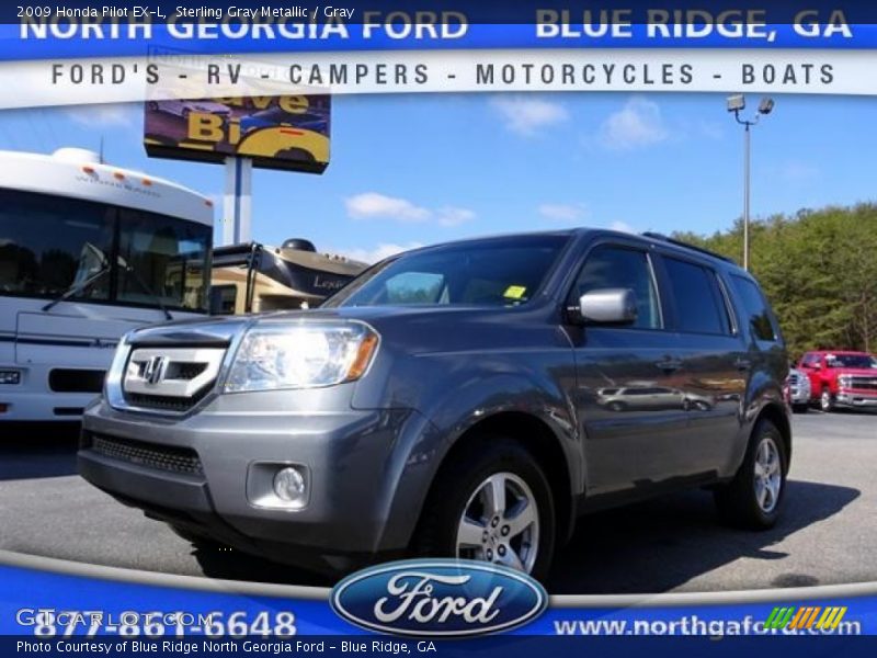 Sterling Gray Metallic / Gray 2009 Honda Pilot EX-L