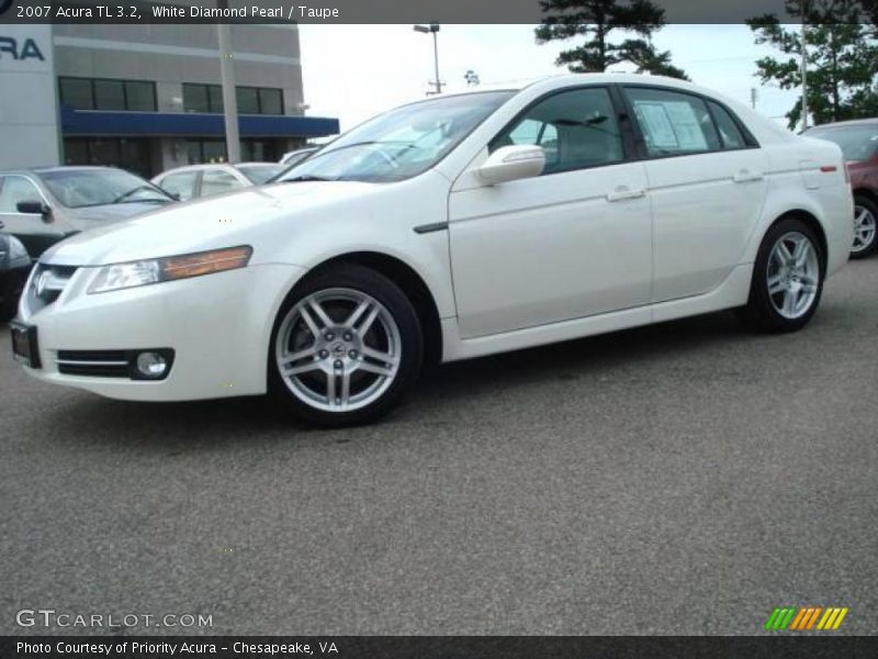 White Diamond Pearl / Taupe 2007 Acura TL 3.2