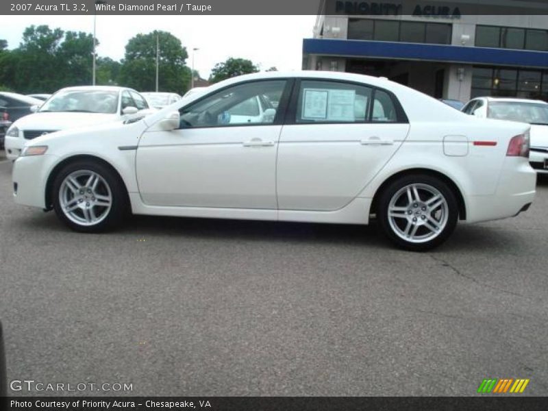 White Diamond Pearl / Taupe 2007 Acura TL 3.2