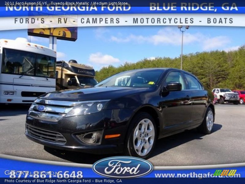 Tuxedo Black Metallic / Medium Light Stone 2011 Ford Fusion SE V6