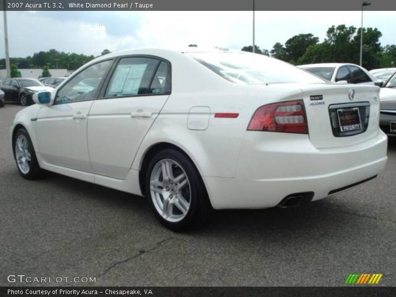White Diamond Pearl / Taupe 2007 Acura TL 3.2