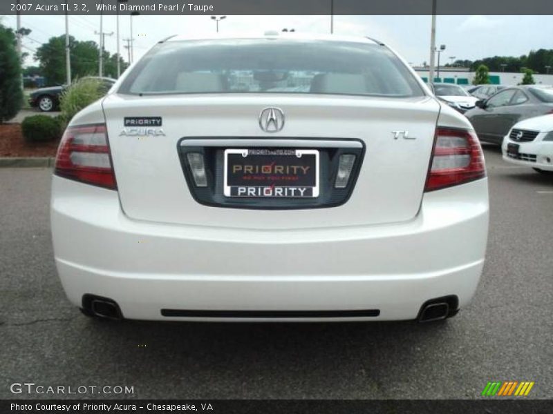 White Diamond Pearl / Taupe 2007 Acura TL 3.2