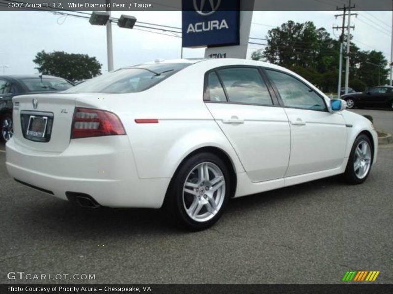 White Diamond Pearl / Taupe 2007 Acura TL 3.2
