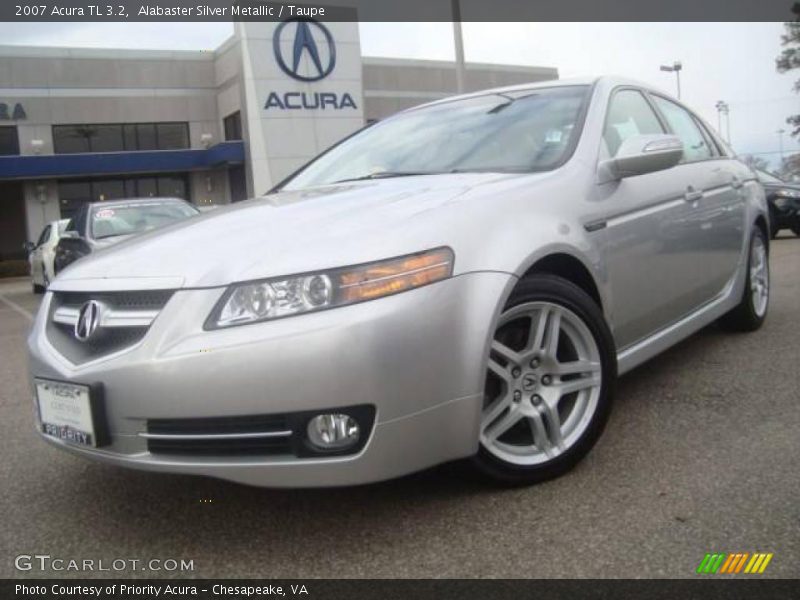 Alabaster Silver Metallic / Taupe 2007 Acura TL 3.2