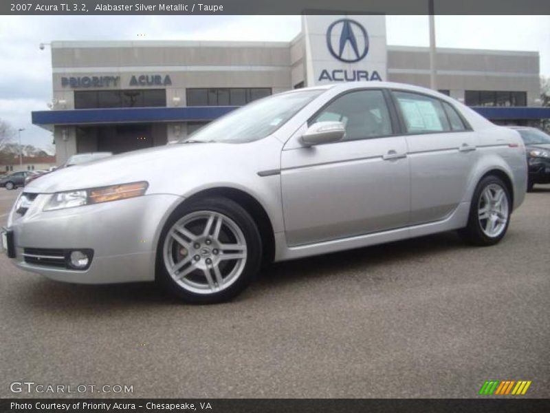 Alabaster Silver Metallic / Taupe 2007 Acura TL 3.2