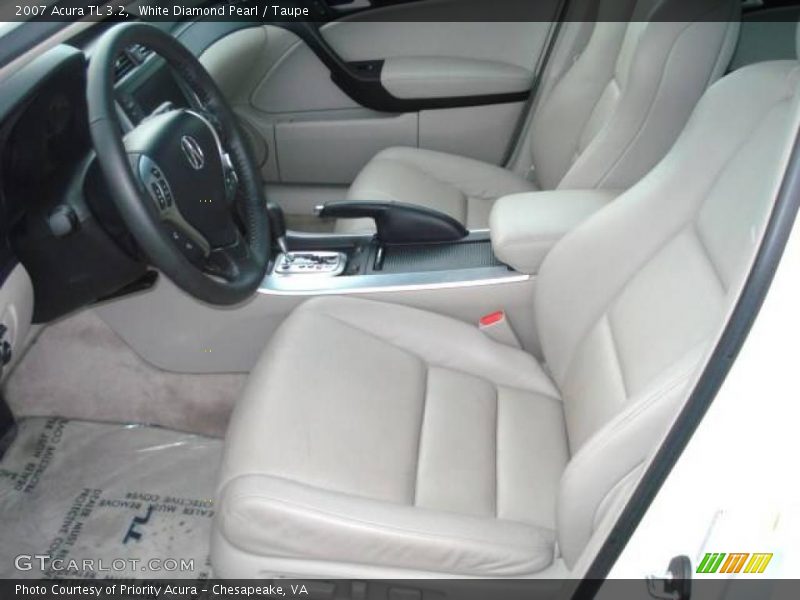 White Diamond Pearl / Taupe 2007 Acura TL 3.2