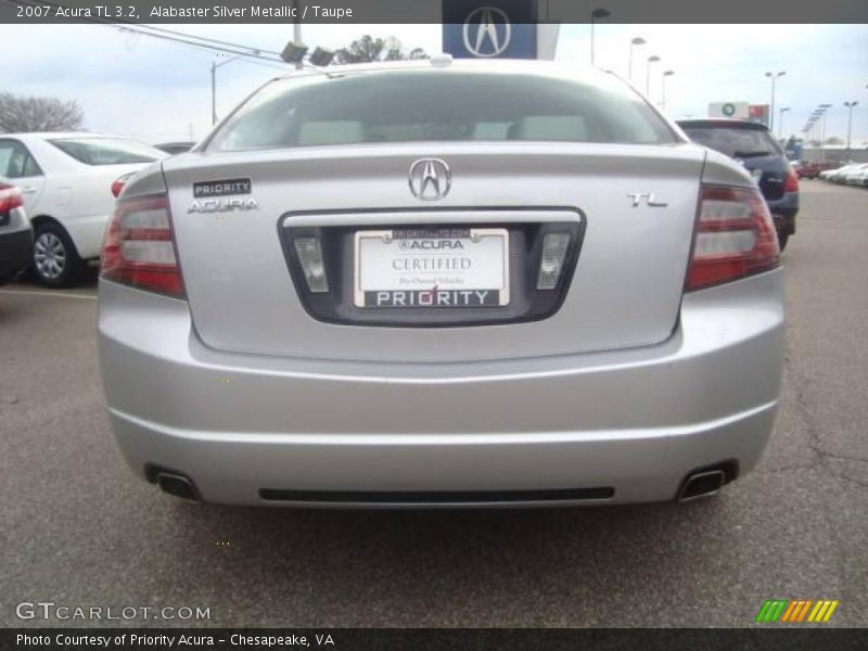 Alabaster Silver Metallic / Taupe 2007 Acura TL 3.2