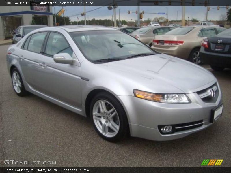 Alabaster Silver Metallic / Taupe 2007 Acura TL 3.2
