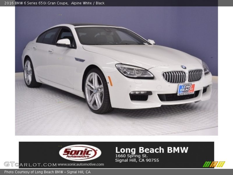 Alpine White / Black 2016 BMW 6 Series 650i Gran Coupe