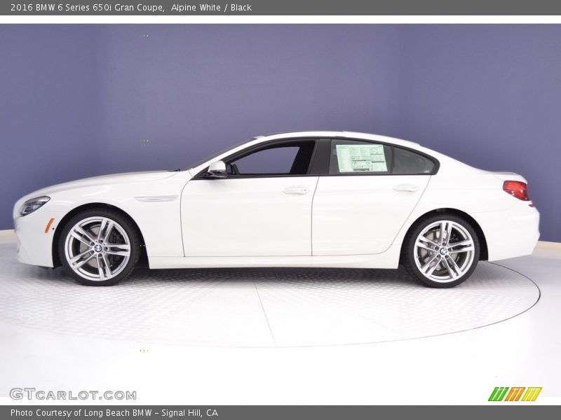 Alpine White / Black 2016 BMW 6 Series 650i Gran Coupe