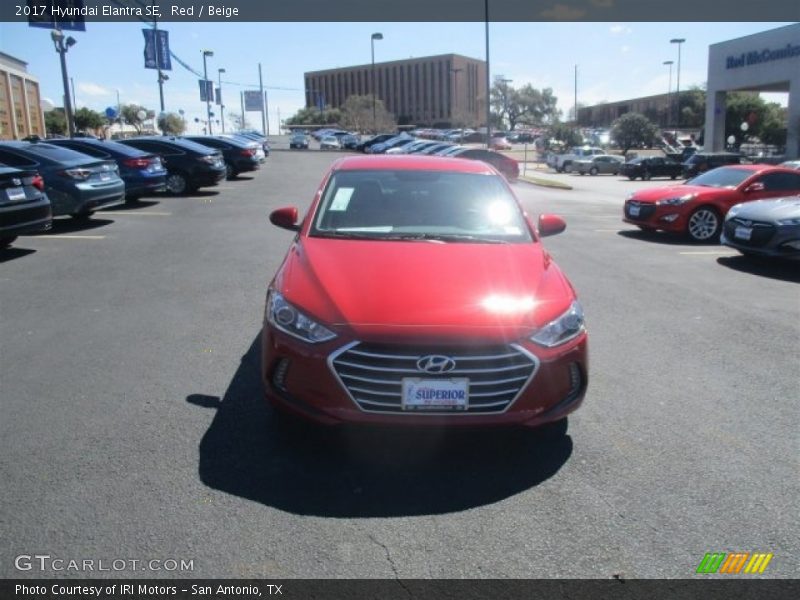 Red / Beige 2017 Hyundai Elantra SE