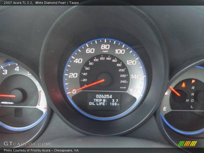 White Diamond Pearl / Taupe 2007 Acura TL 3.2