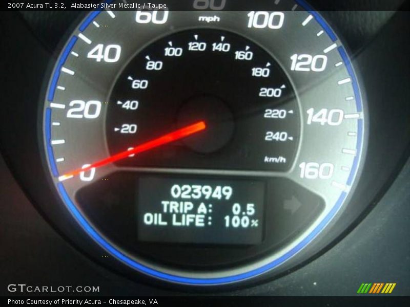 Alabaster Silver Metallic / Taupe 2007 Acura TL 3.2