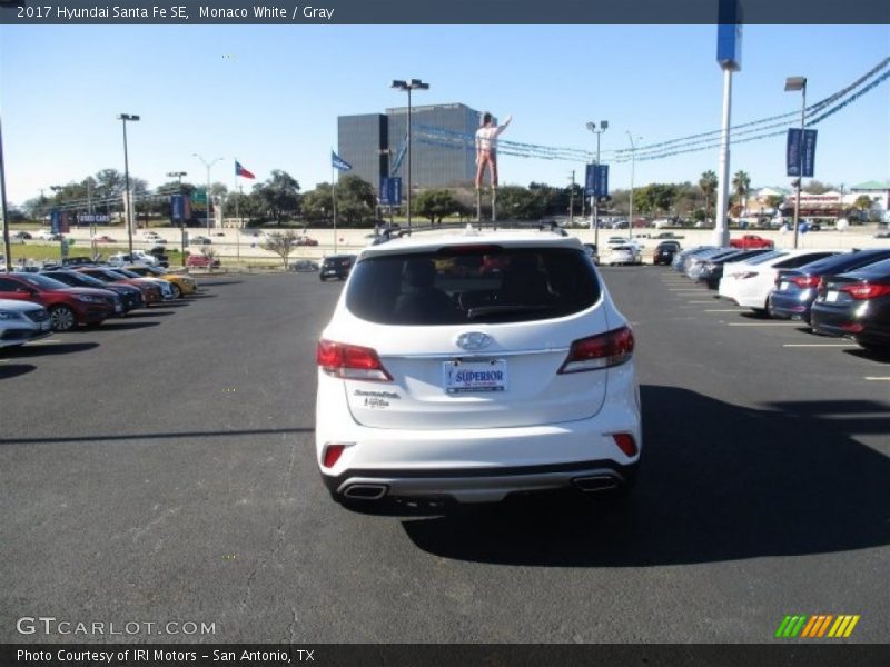 Monaco White / Gray 2017 Hyundai Santa Fe SE