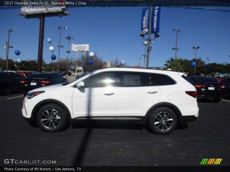 Monaco White / Gray 2017 Hyundai Santa Fe SE