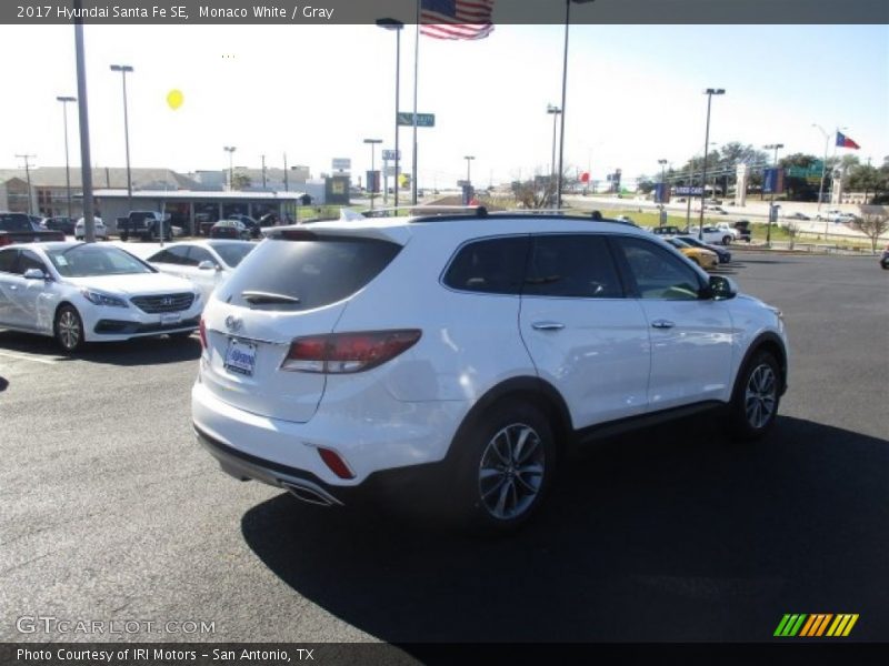 Monaco White / Gray 2017 Hyundai Santa Fe SE