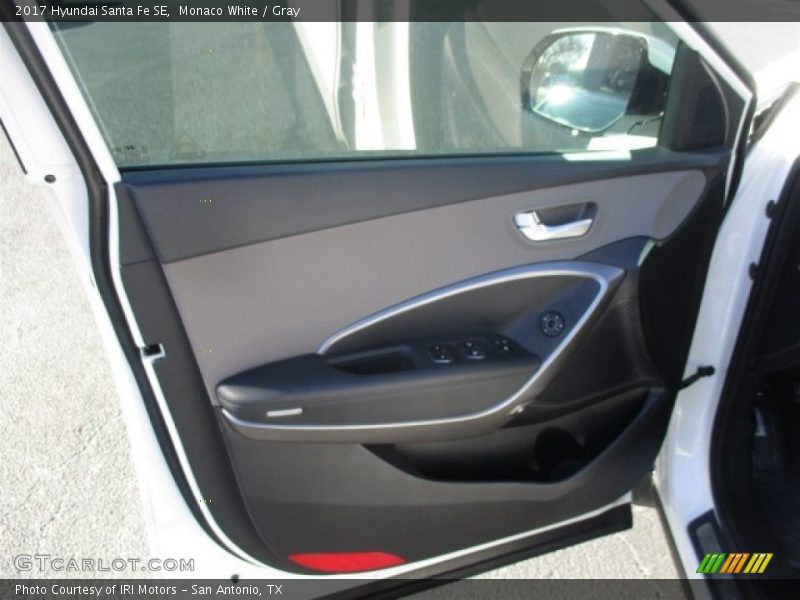 Monaco White / Gray 2017 Hyundai Santa Fe SE