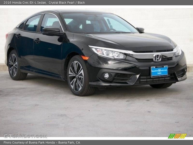 Crystal Black Pearl / Black 2016 Honda Civic EX-L Sedan