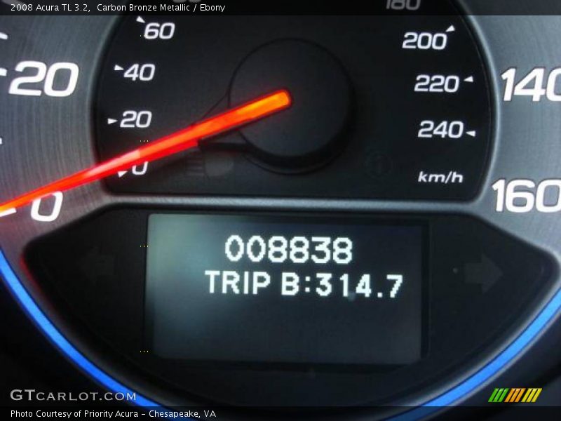 Carbon Bronze Metallic / Ebony 2008 Acura TL 3.2