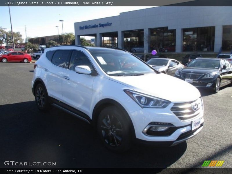 Pearl White / Gray 2017 Hyundai Santa Fe Sport 2.0T Ulitimate