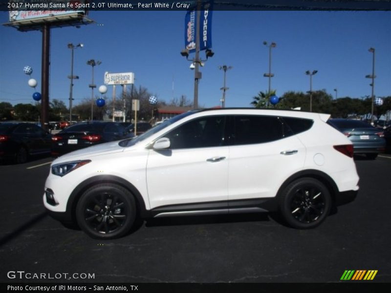 Pearl White / Gray 2017 Hyundai Santa Fe Sport 2.0T Ulitimate