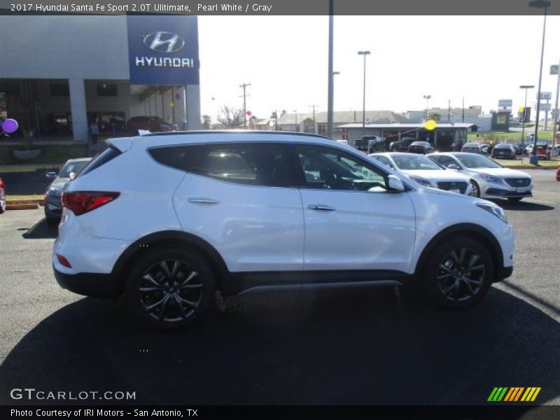 Pearl White / Gray 2017 Hyundai Santa Fe Sport 2.0T Ulitimate