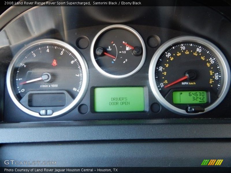Santorini Black / Ebony Black 2008 Land Rover Range Rover Sport Supercharged
