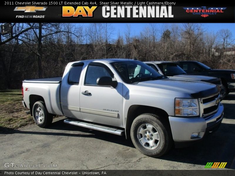 Sheer Silver Metallic / Light Cashmere/Ebony 2011 Chevrolet Silverado 1500 LT Extended Cab 4x4