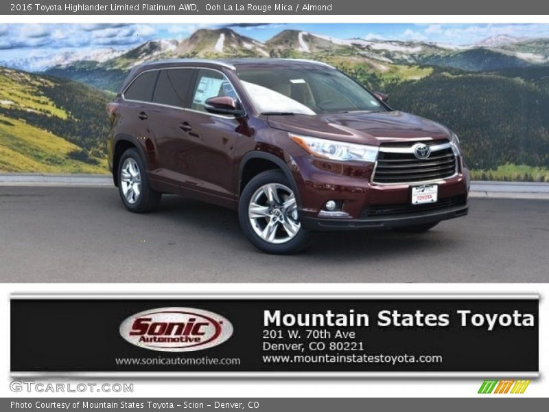 Ooh La La Rouge Mica / Almond 2016 Toyota Highlander Limited Platinum AWD