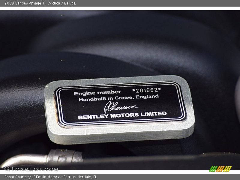 Info Tag of 2009 Arnage T