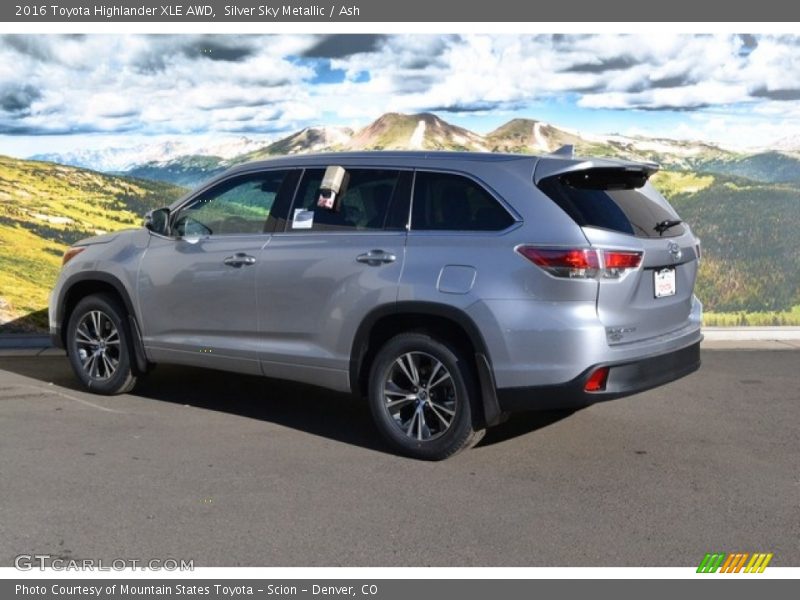 Silver Sky Metallic / Ash 2016 Toyota Highlander XLE AWD