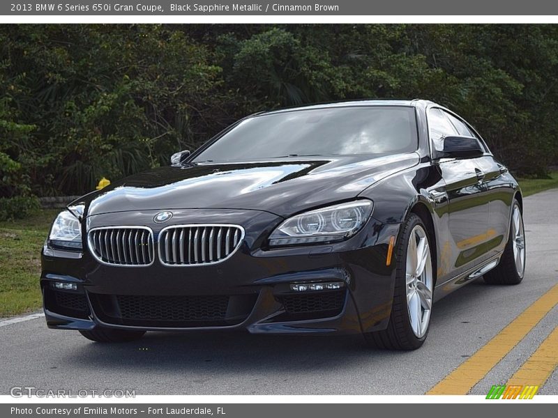 Black Sapphire Metallic / Cinnamon Brown 2013 BMW 6 Series 650i Gran Coupe