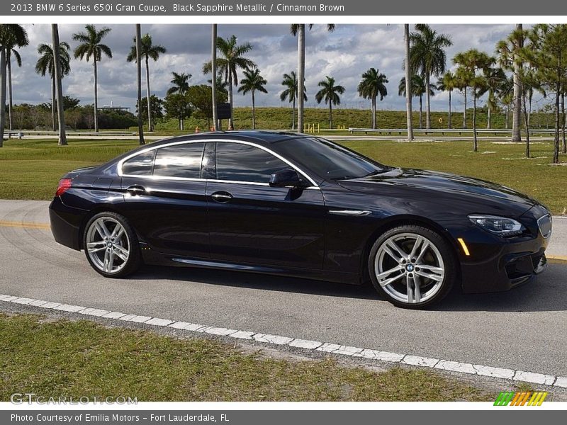 Black Sapphire Metallic / Cinnamon Brown 2013 BMW 6 Series 650i Gran Coupe